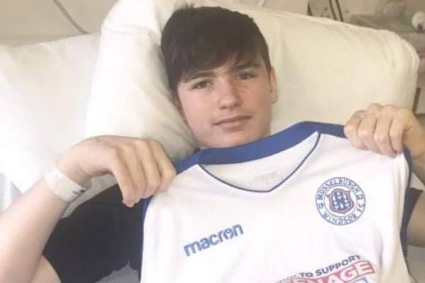 Aidan Hogg in Royal Hospital for Sick Children in Edinburgh picture: supplied