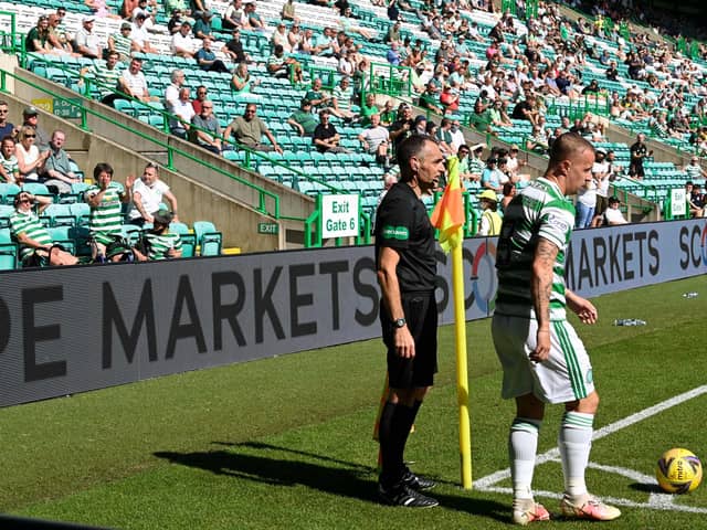 Leigh Griffiths was jeered by supporters each time he touched the ball during the 6-2 defeat by West Ham.(Photo by Rob Casey / SNS Group)