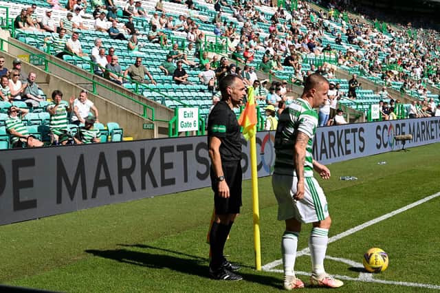 Leigh Griffiths was jeered by supporters each time he touched the ball during the 6-2 defeat by West Ham.(Photo by Rob Casey / SNS Group)