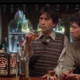 Denis Lawson as Gordon Urquhart (left) and Peter Riegert as Mac (right) in the fictional Macaskill Arms, with the scene filmed in the Ship Inn in Banff.