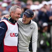 Matt Fitzpatrick celebrates his US Open with with caddie Billy Foster. Picture: Warren Little/Getty Images.