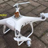 The DJI Phantom 4 RTK unmanned aircraft system rapidly descended and struck the ground near the house in Newtongrange. Pic: AAIB