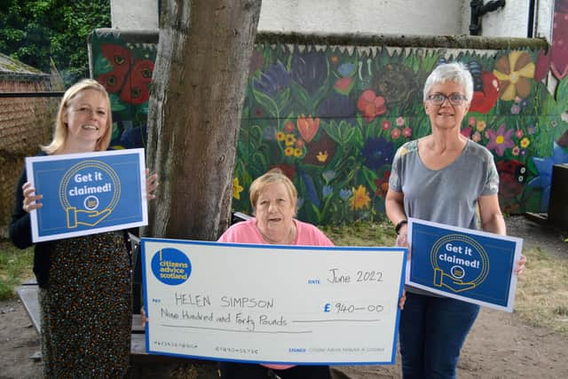 L to R: Karen Wilks (Musselburgh CAB), Helen Simpson and Sarah Baldry (Musselburgh CAB).