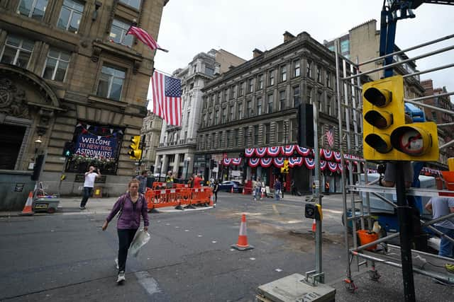 Set building continues in Glasgow city centre ahead of filming for what is thought to be the new Indiana Jones 5 movie starring Harrison Ford. (Photo: Andrew Milligan/PA Wire)