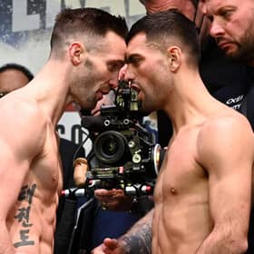 The Josh Taylor vs Jack Catterall weigh in at the Scottish Exhibition and Conference Centre.