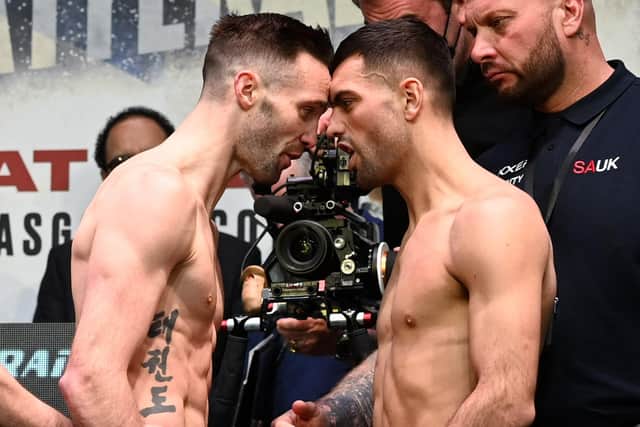 The Josh Taylor vs Jack Catterall weigh in at the Scottish Exhibition and Conference Centre.