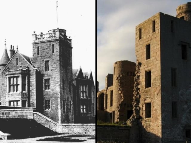 Slains Castle, which was formerly known as Bowness Castle, was built by Francis Hay, Earl of Erroll from 1597 onwards. The castle was sold in 1916 and fell into disrepair in the early 20th century after over 300 years of occupation by the Errolls.