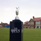 A view of the Claret Jug in front of the clubhouse at Royal Liverpool Golf Club in Hoylake. Picture: Richard Heathcote/Getty Images.