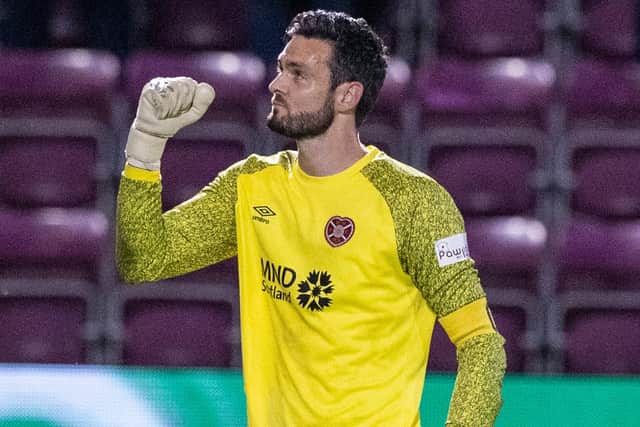 Hearts captain Craig Gordon at full-time against Celtic.