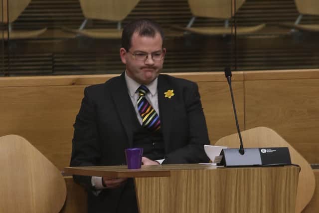 Mark McDonald MSP during the debate on the Budget at the Scottish Parliament in Holyrood, Edinburgh picture: Fraser Bremner/Scottish Daily Mail