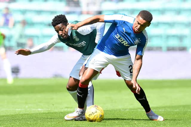 James Tavernier, pictured in July 2015 on his Rangers debut against Hibs.