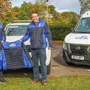Allan Hay is pictured left with Gavin McQuillan, Penicuik rugby president