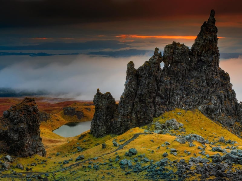 The Isle of Skye is located off the Western coast of Scotland and it packs many iconic landmarks like the 'Old Man of Storr' which is a favourite among hikers and travel photographers.