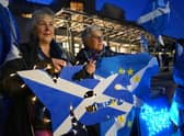People attend a rally outside the Scottish Parliament in Edinburgh following the decision by judges at the UK Supreme Court in London that the Scottish Parliament does not have the power to hold a second independence referendum. Picture date: Wednesday November 23, 2022.