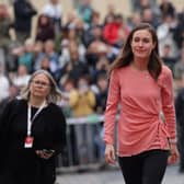 Finnish Prime Minister Sanna Marin arrives for the inaugural meeting of the European Political Community (EPC) at Prague Castle. Picture: Sean Gallup/Getty Images