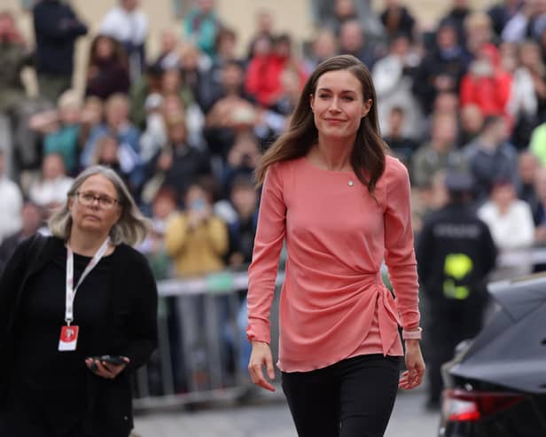 Finnish Prime Minister Sanna Marin arrives for the inaugural meeting of the European Political Community (EPC) at Prague Castle. Picture: Sean Gallup/Getty Images
