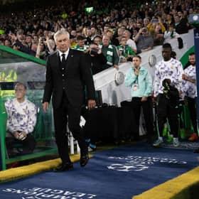 Real Madrid Manager Carlo Ancelotti won at Celtic Park for the first time as a manager.  (Photo by Craig Williamson / SNS Group)