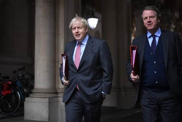 Boris Johnson and Scottish Secretary Alister Jack. Picture: Leon Neal/Getty Images