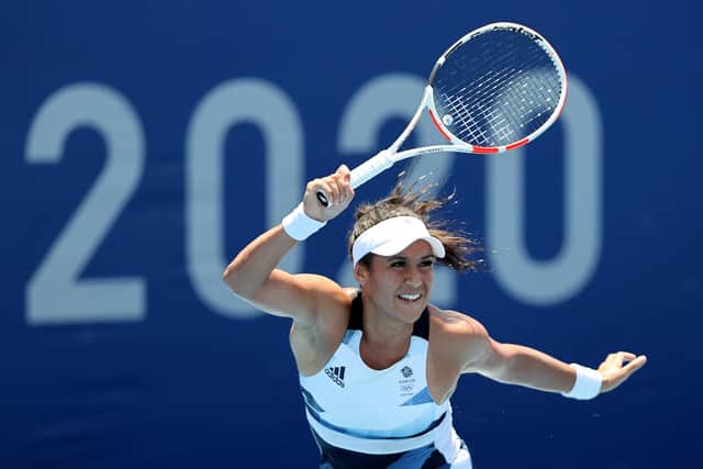 Heather Watson lost her first-round match to Anna-Lena Friedsam of Germany