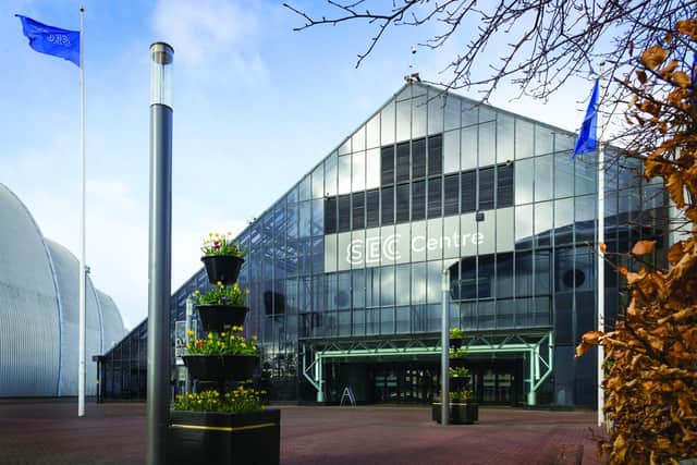 Exterior view of the main entrance at the SEC Centre, Glasgow, where the Go Green Exhibition will take place. Image: Stuart Wallace