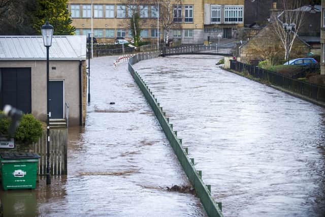 Parts of Cupar  were hit badly by flooding during Storm Gerrit, with the River Eden bursting its banks. Picture: Lisa Ferguson