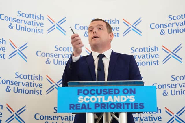 Scottish Conservative leader Douglas Ross speaks during the official launch of his party's general election campaign at the Royal George Hotel in Perth. Picture: Andrew Milligan/PA Wire
