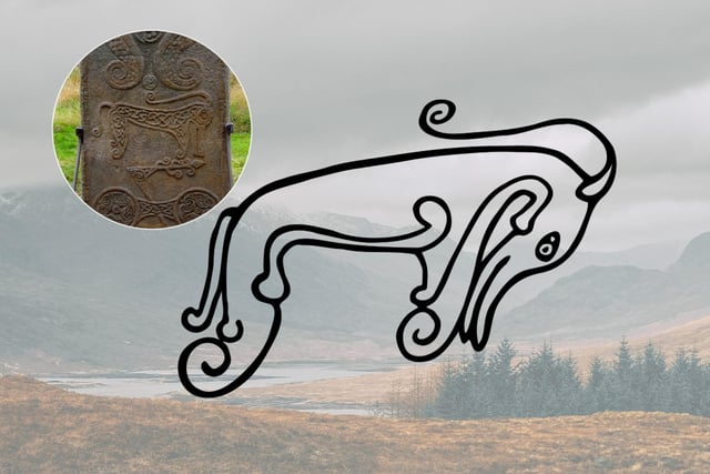 The so-called “Pictish Beast” is considered one of the most enigmatic symbols to occur on Pictish stones as its identity is not fully understood. Some experts suggest it is a marine mammal, like a dolphin or whale, but unlike other animal symbols that are much more explicit this one is not which makes it intriguing. Stones featuring this symbol have been found in southern Scotland and northern England.