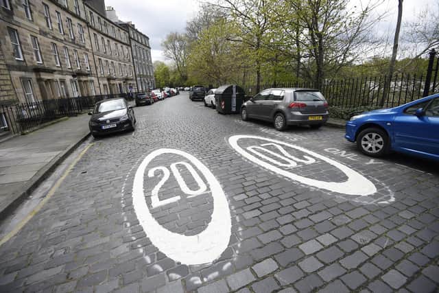 20mph limits have covered most streets in Edinburgh since 2018. Picture: Greg Macvean.