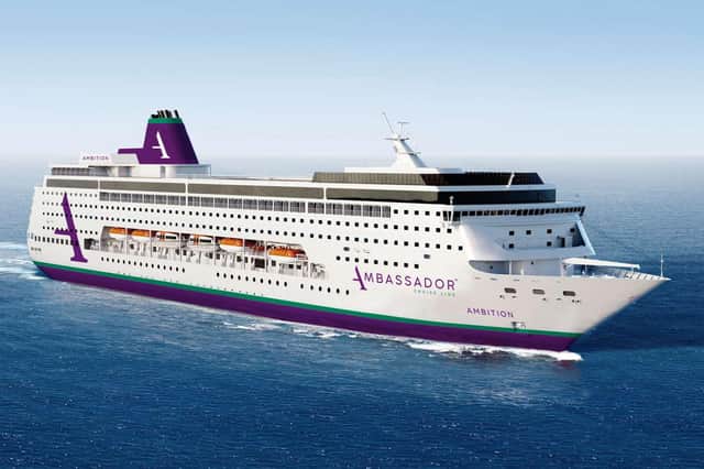The cruise liner Ambition will become a floating hotel in Leith for the Edinburgh Festival Fringe.
