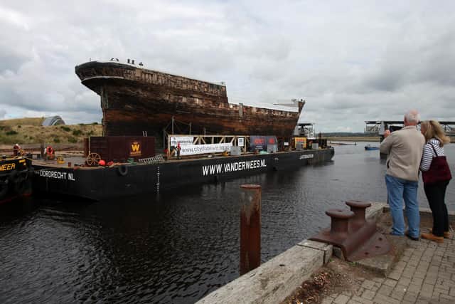City of Adelaide leaving Irvine at the start of its journey to Australia in 2013. Picture: Hemedia/SWNS