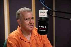 Presenter Allan Russell, the first voice heard on RNIB Connect Radio and still at the station 20 years on. Picture: Richard Bailey