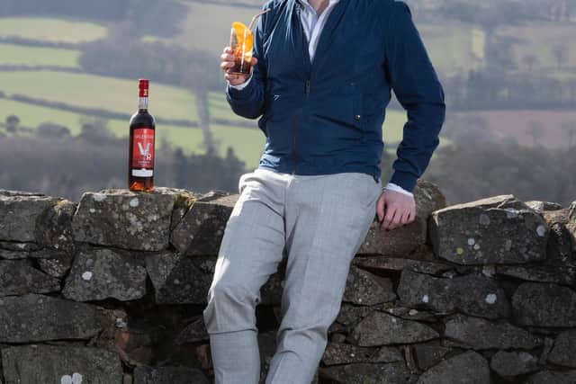 Valentian Vermouth
The Tait brothers, Dominic and David have created a Vermouth inspired by their home in the Scottish Borders.
The triple peaks of the Eildon Hills are an inspiration for the label design.
Picture shows Dominic Tait with the backdrop of the Eildons, near Melrose in the Scottish Borders.
16/03/21
Photos by Kirsty Anderson
07970704752
kirstyanderson.co.uk