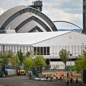 Work is underway to prepare the site of the COP26 climate summit at Glasgow's SEC campus. Picture: Jeff J Mitchell/Getty Images