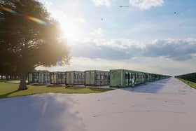 A CGI of what the new battery energy storage system facility near Bathgate, West Lothian, should look like when completed.