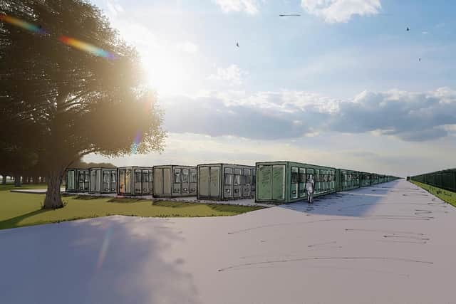 A CGI of what the new battery energy storage system facility near Bathgate, West Lothian, should look like when completed.