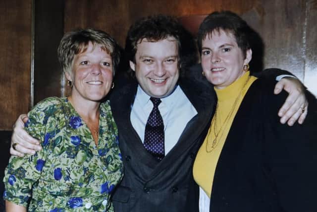 Billy Sibbald with sisters Janice (left) and Lorraine in 1991. Pic: Neil Hanna
