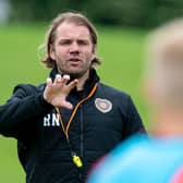 Robbie Neilson takes Hearts training ahead of the Premier Sports Cup season opener in Peterhead on Saturday. (Photo by Ross MacDonald / SNS Group)