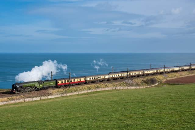 Every seat is aligned with a window to take in the scenery as it passes by.