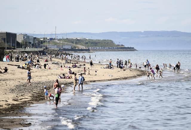 People flocked to Portobello Beach yesterday despite the two metre social distancing rule