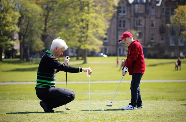 Bruntsfield Links Short Hole Golf Course has been closed since April 2020 due to Covid-19 restrictions but golfers claim it should now be reopening as flagsticks can be touched again. Picture: Ellen Relander.
