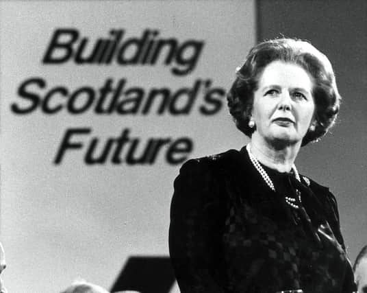 Margaret Thatcher at the Scottish Conservative Party Conference in Perth in May 1986