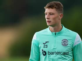 Will Fish during a Hibs training session.  Photo by Craig Brown / SNS Group