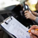 student driver taking driving test