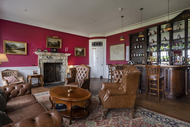 There’s a cosy bar area in the house.