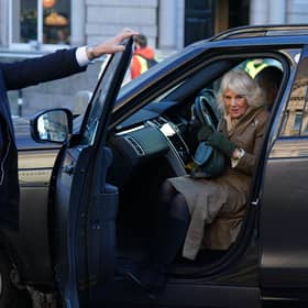 Queen Camilla arrives to open the new 'Safe Space' during a visit to Aberdeen Art Gallery. Photo: Andrew Milligan/PA Wire
