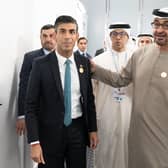 Prime Minister Rishi Sunak arrives for a meeting with Crown Prince Mohamed bin Zayed Al Nahyan of the United Arab Emirates during the Cop27 summit at Sharm el-Sheikh, Egypt.