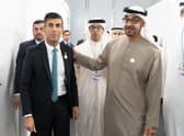 Prime Minister Rishi Sunak arrives for a meeting with Crown Prince Mohamed bin Zayed Al Nahyan of the United Arab Emirates during the Cop27 summit at Sharm el-Sheikh, Egypt.