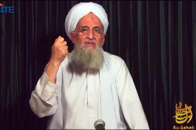 A still image from a video released by Al-Qaedas media arm as-Sahab and obtained on September 11, 2012 courtesy of the Site Intelligence Group shows al-Qaeda leader Ayman al-Zawahiri in a video, speaking from an undisclosed location on the eleventh anniversary of the 9/11 attacks.