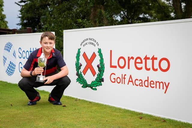 Cameron Mukherjee pictured after winning last year's Scottish Boys Under-14s Open at Kirkcaldy last year. Picture: Scottish Golf