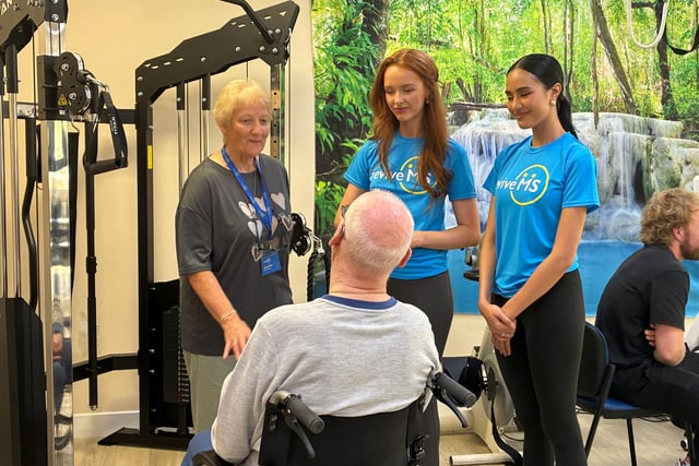 Opal and Amy met service users and frontline staff, and learned more about the charity’s work providing MS- specific physiotherapy